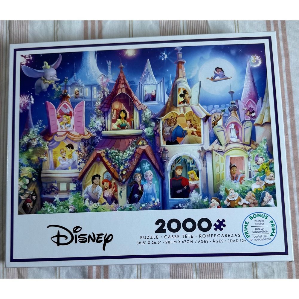 Ceaco Disney 2000 Piece Jigsaw Puzzle Castle Characters Bonus Poster 2903-79
